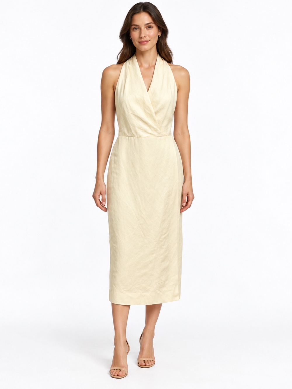 Banana republic cream silk & linen dress size 14